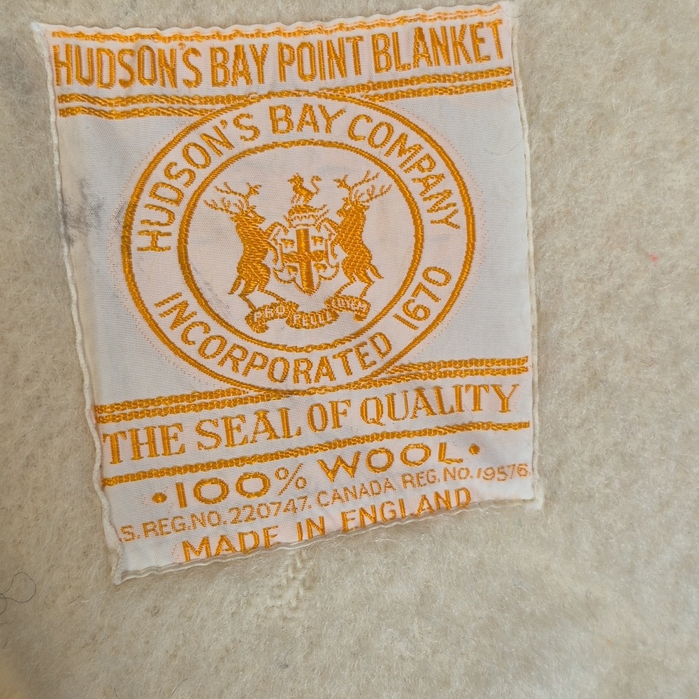 Hudson Bay Vintage 100% Wool 4 Point Blanket - Picture 10 of 11